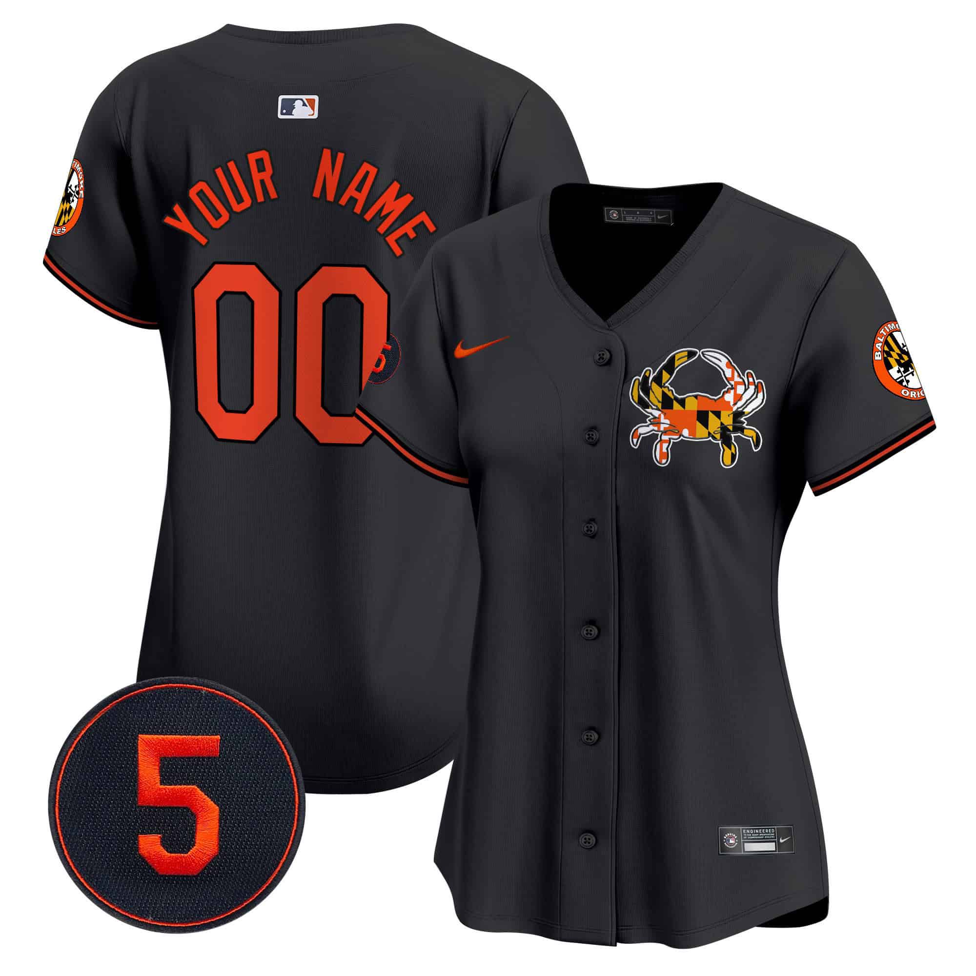 Women Baltimore Orioles Black 2024 Nike Robinson Patch Vapor Premier Limited Custom MLB Jersey style 3->->